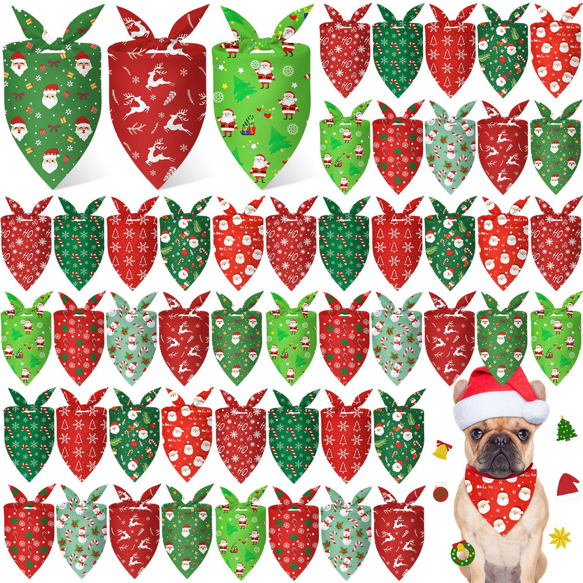 Weewooday 50 Pcs Fall Dog Bandanas Bulk for Autumn Pet Soft Bibs Adjustable Squirrel Fox Hedgehog Kerchief Bandana for Small Medium Large Grooming Accessories (Fall Animals, 25.6 x 17.7 x 17.7 Inch)