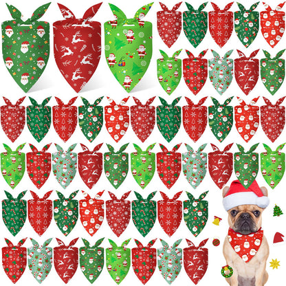 Weewooday 50 Pcs Fall Dog Bandanas Bulk for Autumn Pet Soft Bibs Adjustable Squirrel Fox Hedgehog Kerchief Bandana for Small Medium Large Grooming Accessories (Fall Animals, 25.6 x 17.7 x 17.7 Inch)