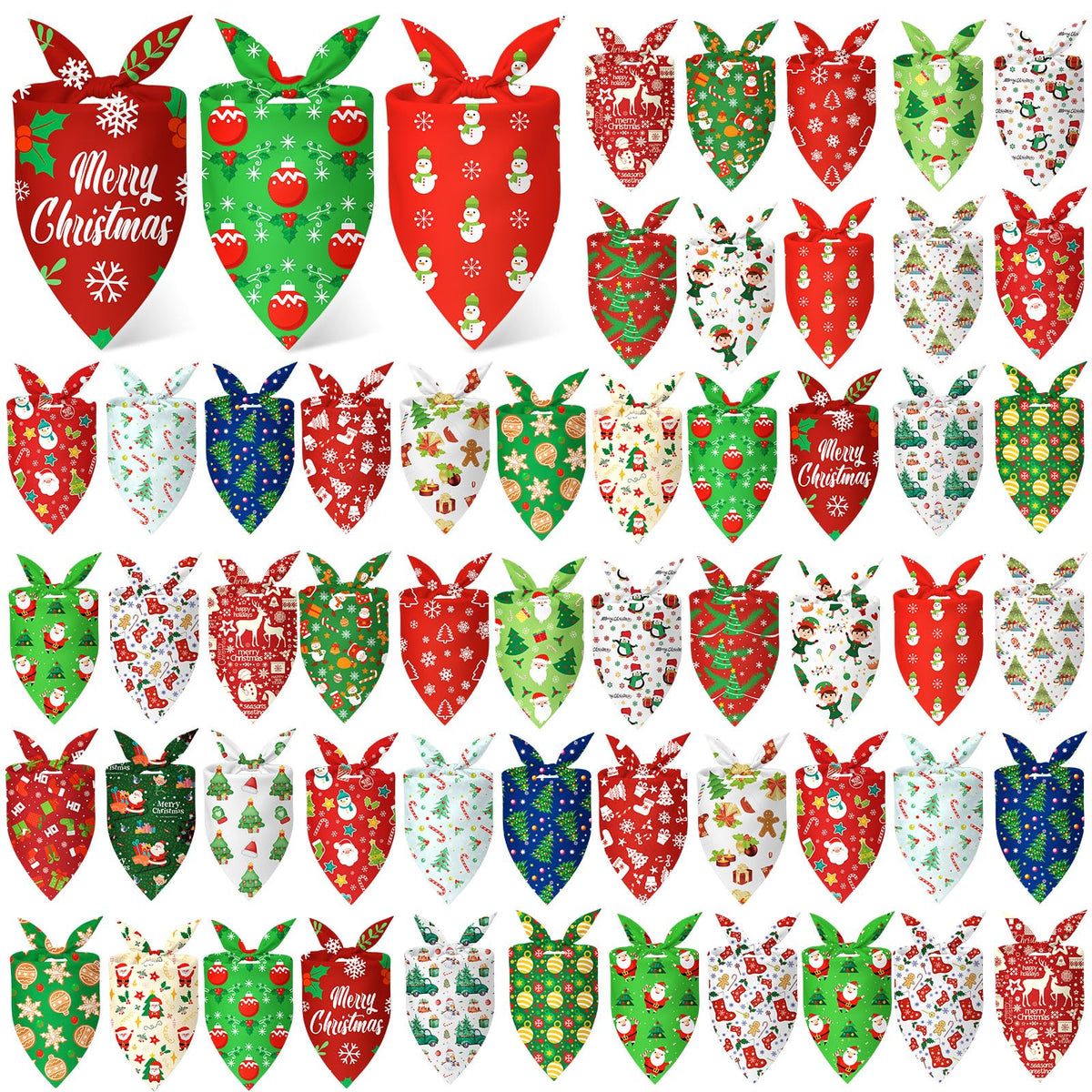 Abbylike 50 Pcs Halloween Dog Bandanas Bulk, Pumpkin Ghost Bat Skull