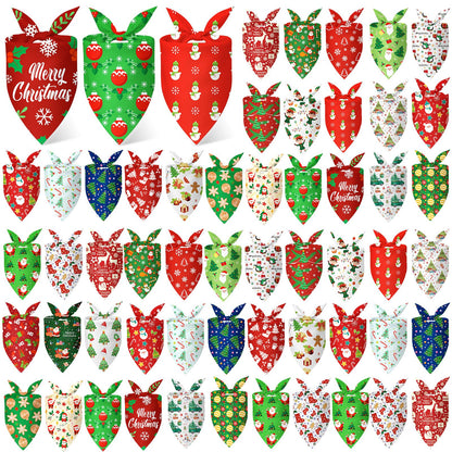 Abbylike 50 Pcs Halloween Dog Bandanas Bulk, Pumpkin Ghost Bat Skull