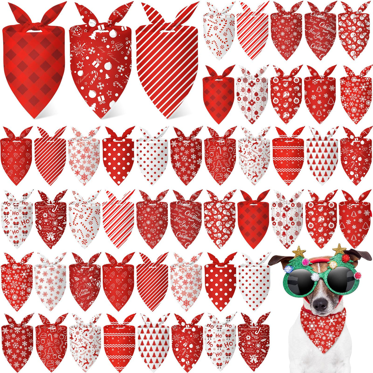 Abbylike 50 Pcs Halloween Dog Bandanas Bulk, Pumpkin Ghost Bat Skull