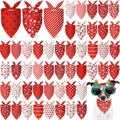 Abbylike 50 Pcs Halloween Dog Bandanas Bulk, Pumpkin Ghost Bat Skull