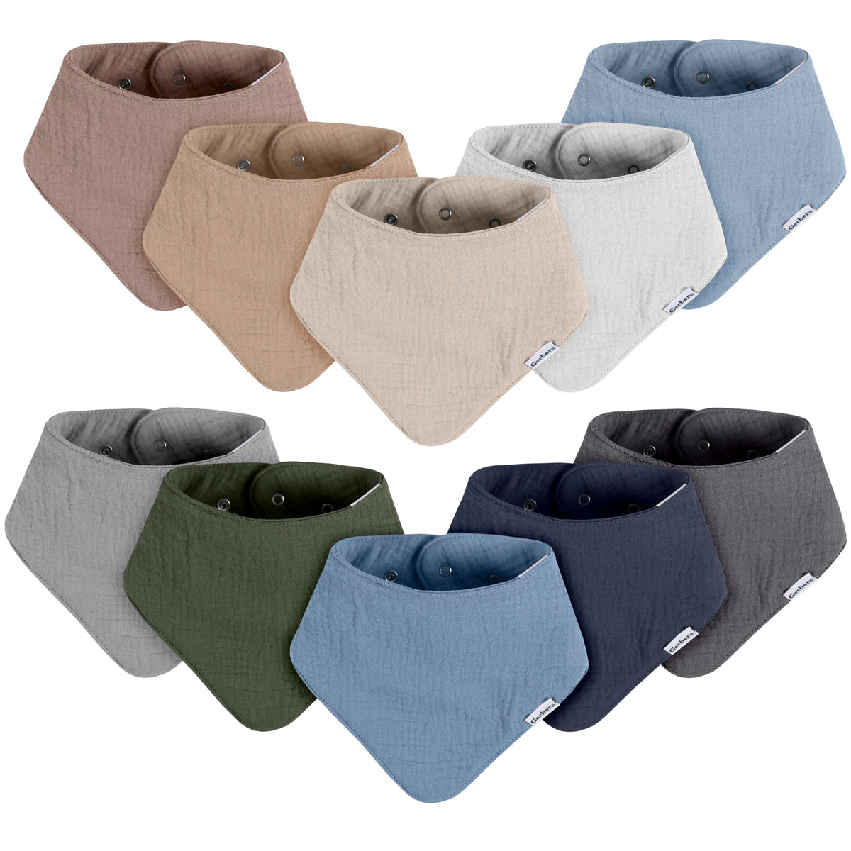 Gerber Baby Boys & Girls Muslin Bandana Bibs