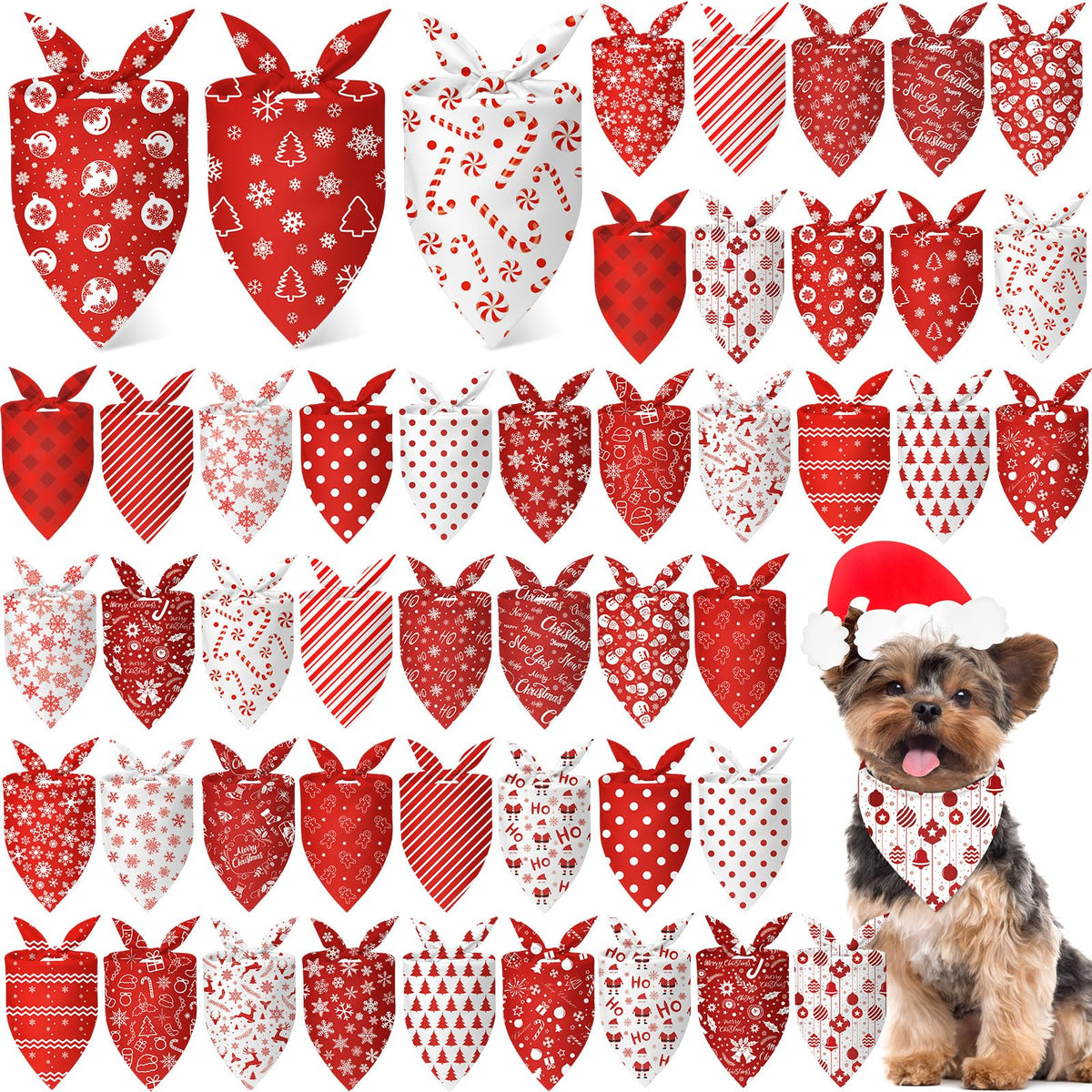 Abbylike 50 Pcs Halloween Dog Bandanas Bulk, Pumpkin Ghost Bat Skull