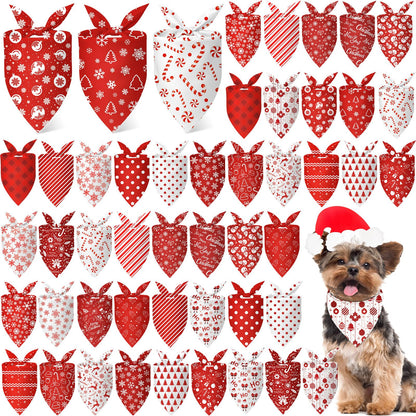 Abbylike 50 Pcs Halloween Dog Bandanas Bulk, Pumpkin Ghost Bat Skull