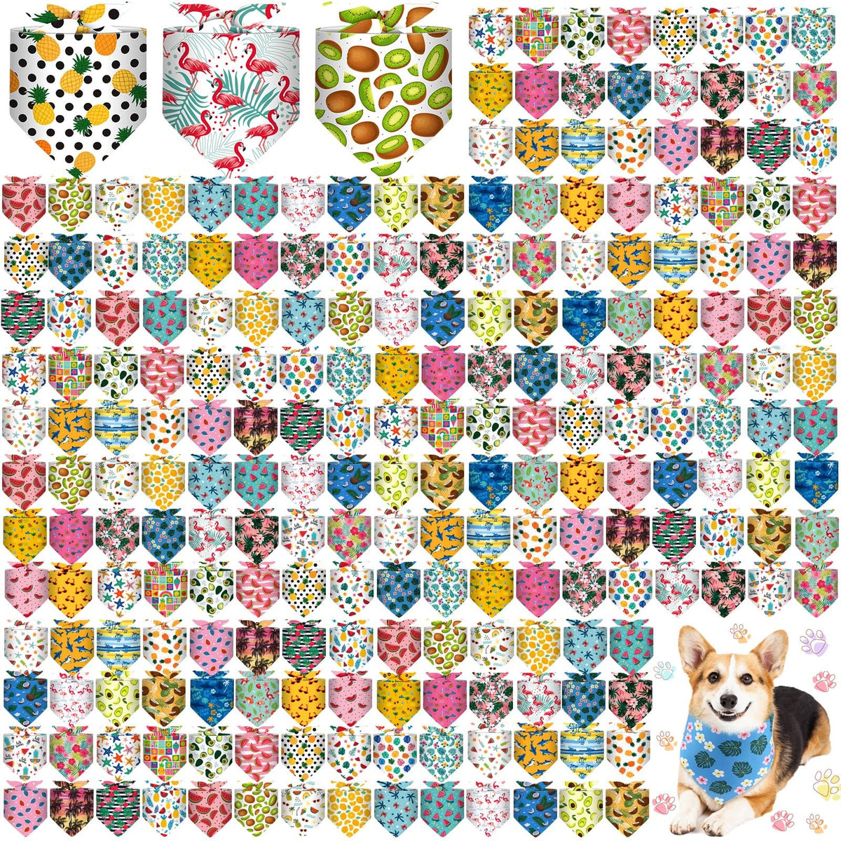 Aliceset 240 Pcs Thanksgiving Fall Leaves Dog Bandanas Bulk