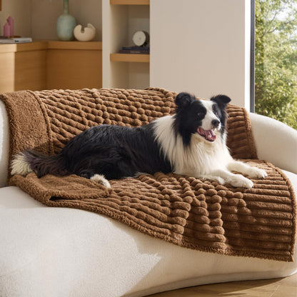Bedsure ComfyFleece® Waterproof Dog Blankets for Large Dogs,50x60 Cream