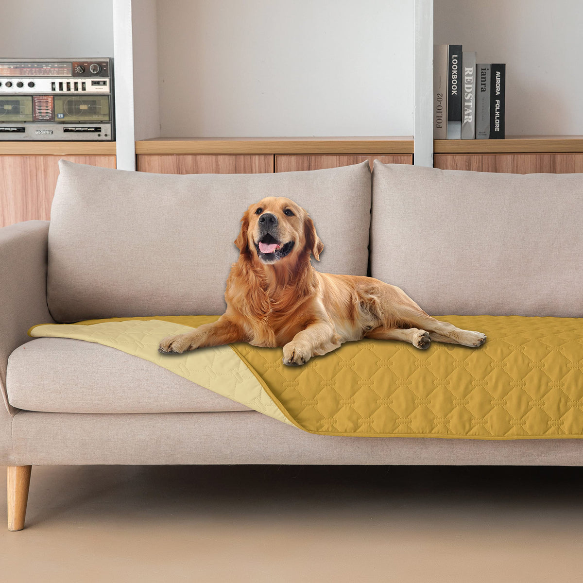 gogobunny Waterproof Pet Blanket for Bed, Washable Couch Cover for Dog Cat
