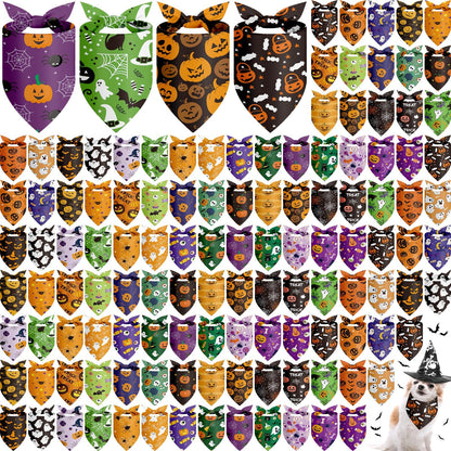 Chunful 120 Pcs Halloween Dog Bandanas Bulk for Charm Grooming Medium Pet