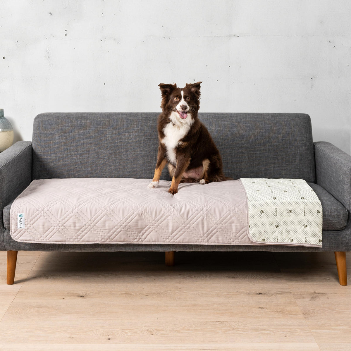 PetAmi Waterproof Couch Cover for Dog Non-Slip Bed Sofa Blanket, 52x82 Gray