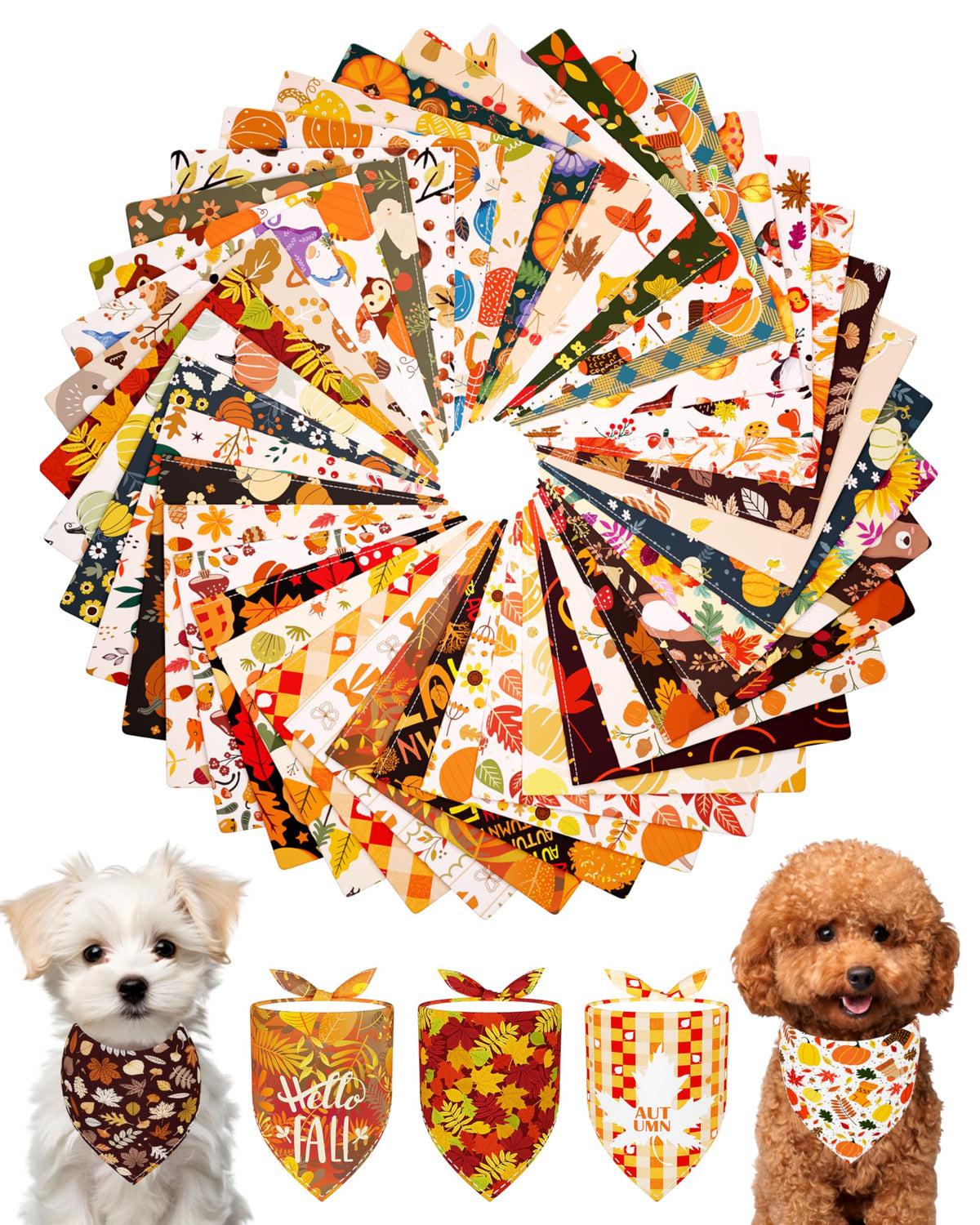 PET SHOW 50 Pack Boy Dog Bandanas Bulk for Medium Dogs