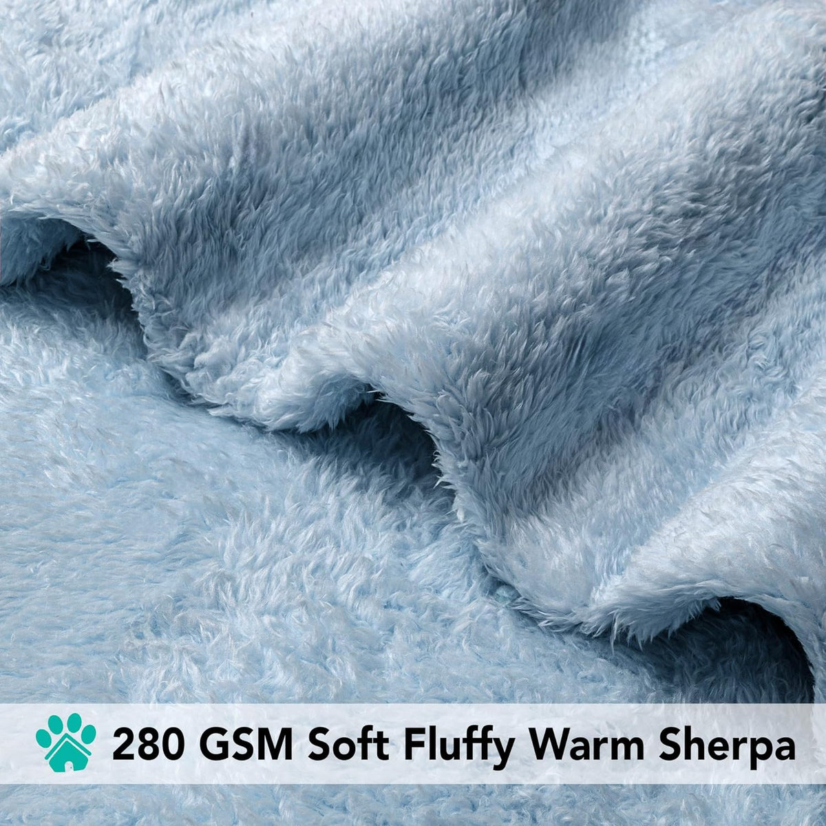 PetAmi Soft Plush Sherpa Dog Blanket for Pet Cat, Medium 29x40, Dusty Blue