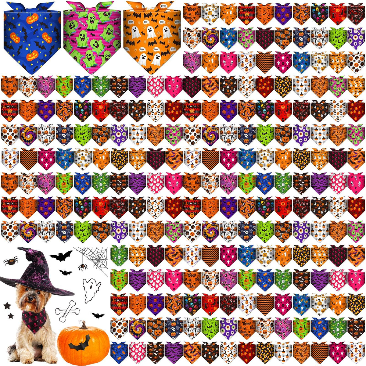Aliceset 240 Pcs Thanksgiving Fall Leaves Dog Bandanas Bulk