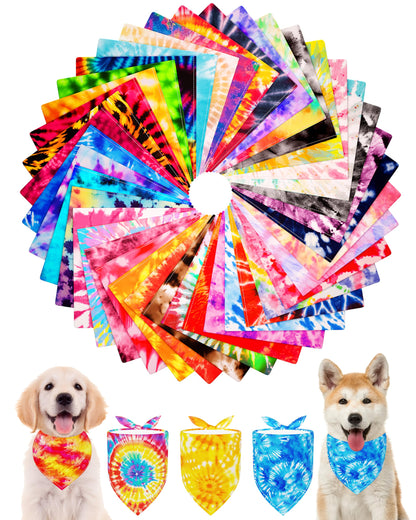 PET SHOW 50 Pack Boy Dog Bandanas Bulk for Medium Dogs