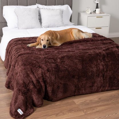 PetAmi Soft Plush Sherpa Dog Blanket for Pet Cat, Medium 29x40, Dusty Blue