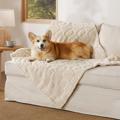 Bedsure Ultra Soft Dog Blankets for Large Dogs 300GSM Fleece, 40x50 Blue