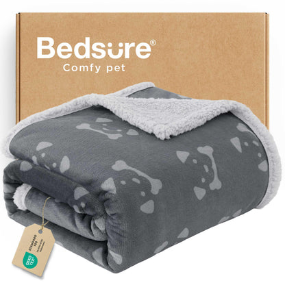 Bedsure Waterproof Dog Blankets for Large Dogs Sherpa Fleece Throw, 40X50
