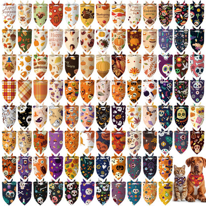 Huhumy 100 Pcs Paw Dog Bandanas Bulk Pet Paw Grooming Bandanas for Dogs