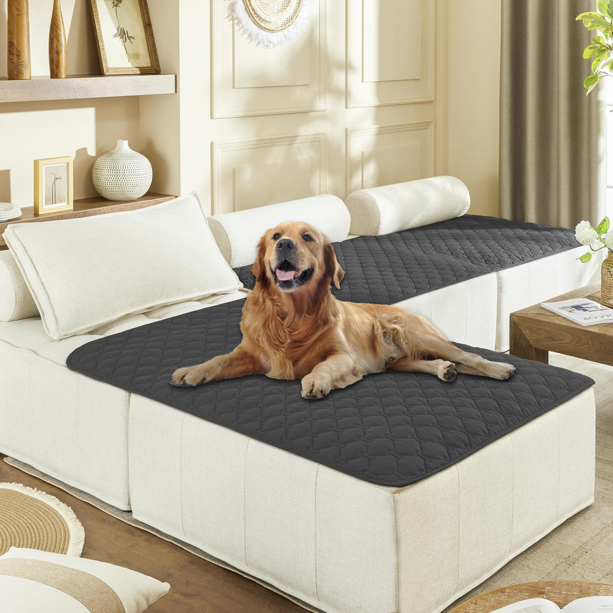 gogobunny Waterproof Pet Blanket for Bed, Washable Couch Cover for Dog Cat