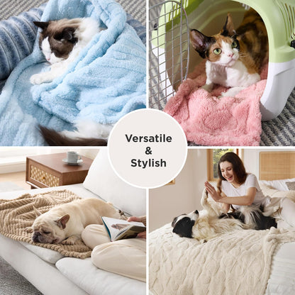 Bedsure Ultra Soft Dog Blankets for Large Dogs 300GSM Fleece, 40x50 Blue