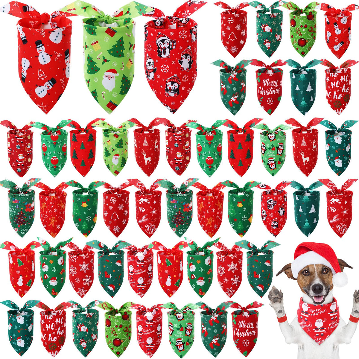 Preboun 50 Pcs Fall Dog Bandanas Bulk, Autumn Pumpkin Maple Leaves Pattern