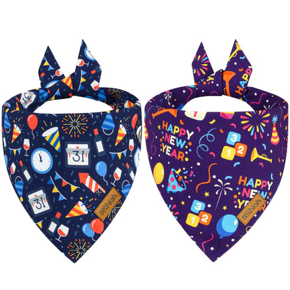Halloween Dog Bandanas - 2 Pack Reversible Pumpkin and Bat Pet Scarf for Boys and Girls | Fall Dog Bibs | Premium Durable Fabric | Holiday Dog Bandana for Small and Medium Dogs (Small)