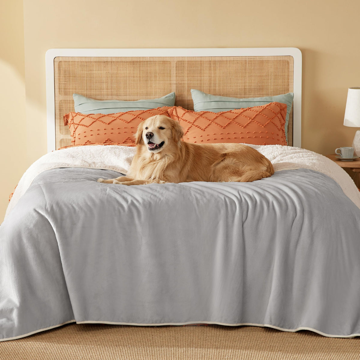 Bedsure Waterproof Dog Blankets for Large Dogs Sherpa Fleece Throw, 40X50