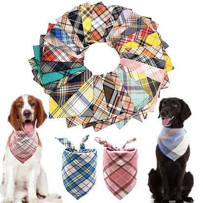 PET SHOW 50 Pack Boy Cotton Dog Bandanas Bulk for Small Dogs