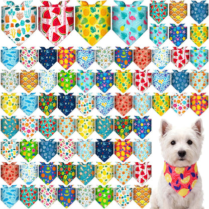 72 Pack Fall Dog Bandanas Bulk Autumn Triangle Pet Scarfs