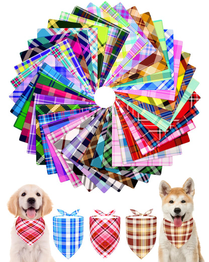 PET SHOW 50 Pack Boy Dog Bandanas Bulk for Medium Dogs