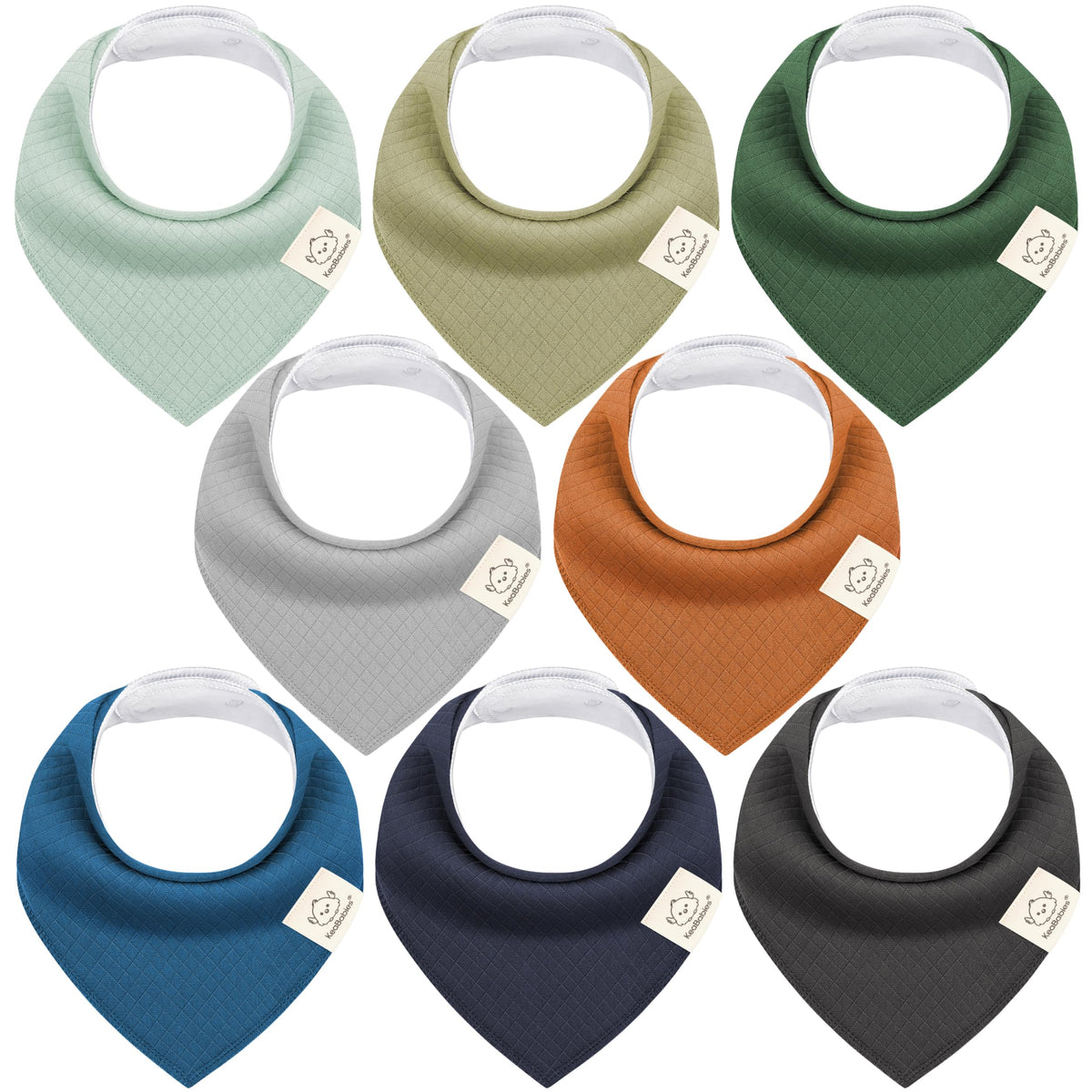 KeaBabies 8pk Organic Baby Bandana Bibs for Drooling Teething, Pets & Paws