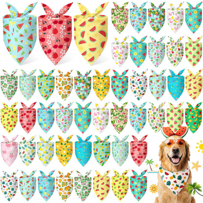 Abbylike 50 Pcs Halloween Dog Bandanas Bulk, Pumpkin Ghost Bat Skull