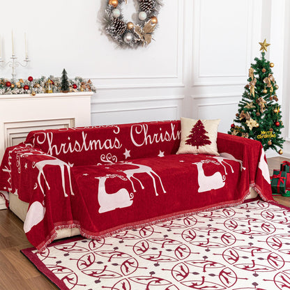 MYSKY HOME Couch Cover for Dogs, Washable Couch Covers, Non Slip Sofa Cover, Couch Cover 2 Cushion Sofa Dogs Furniture Protector with Tassels, Chenille Sofa Slipcover for Pets, 71"x118", Dark Grey