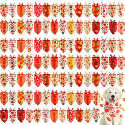 Chunful 120 Pcs Halloween Dog Bandanas Bulk for Charm Grooming Medium Pet