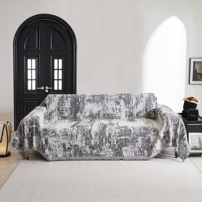 MYSKY HOME Couch Cover for Dogs, Washable Couch Covers, Non Slip Sofa Cover, Couch Cover 2 Cushion Sofa Dogs Furniture Protector with Tassels, Chenille Sofa Slipcover for Pets, 71"x118", Dark Grey