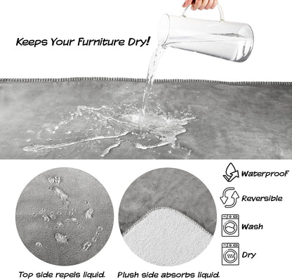 PETMAKER Waterproof Reversible Dog Blanket, Gray, 60” x 70”