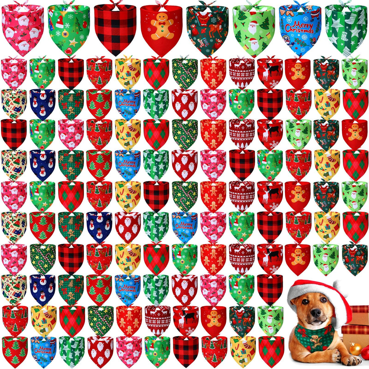 200 Pcs Fall Dog Bandanas Bulk for Small Medium Pet Dog Puppy