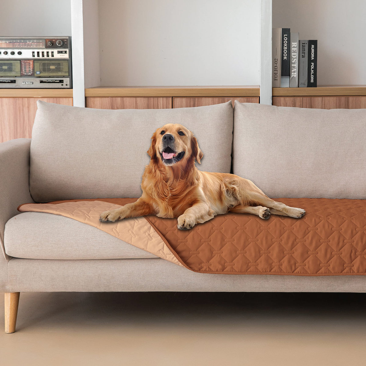 gogobunny Waterproof Pet Blanket for Bed, Washable Couch Cover for Dog Cat