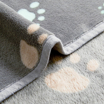 Allisandro 350 GSM-Super Soft and Premium Fuzzy Flannel Fleece Pet Dog Blanket, The Cute Print Design Washable Fluffy Blanket for Puppy Cat Kitten Indoor Outdoor, Grey, 40 x 32 Inches
