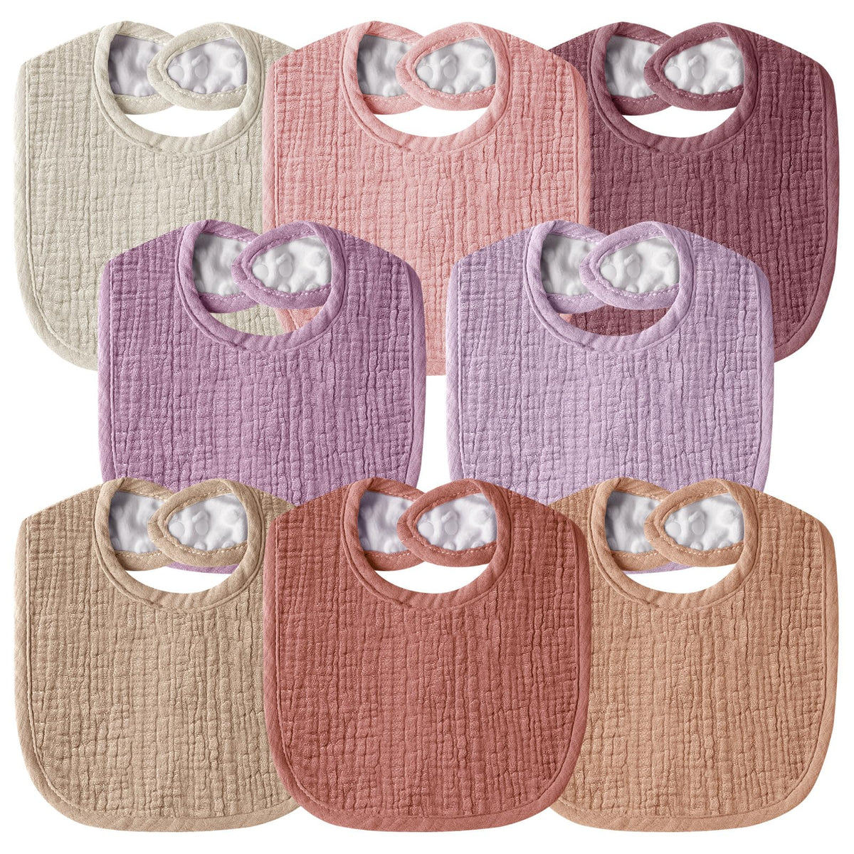 Muslin Baby Bibs for Unisex Boys Girls, Cotton Drool Bibs, Adjustable Newborn Bibs for Drooling and Teething