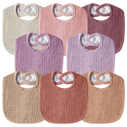 Muslin Baby Bibs for Unisex Boys Girls, Cotton Drool Bibs, Adjustable Newborn Bibs for Drooling and Teething