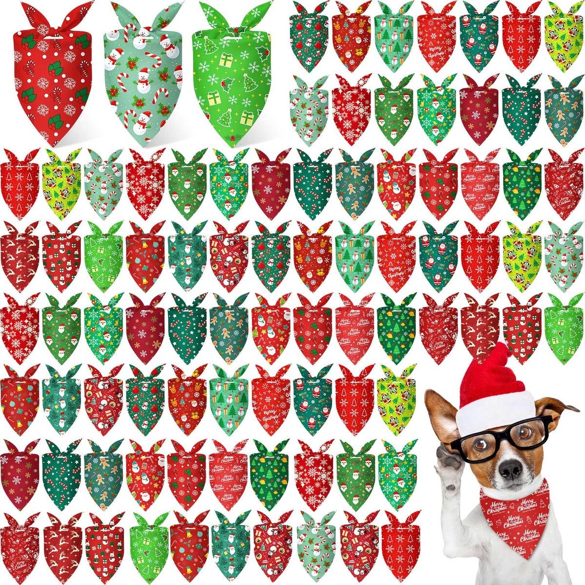 50 Pcs Fall Plaid Dog Bandanas Bulk Autumn Gingham Check Pattern