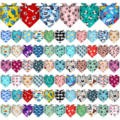 Reginary 72 Packs 4th of July Dog Bandanas Bulk America Flag Patriotic Pet Bandanas Triangle Scarf Bibs Adjustable Dogs Bandana for Pet Independence Day(Geometric Stripes Pattern)