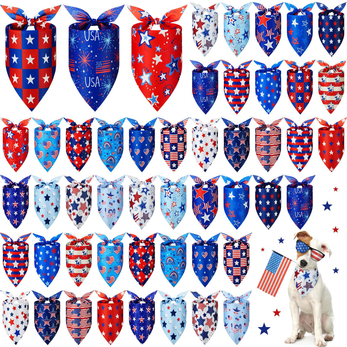 Preboun 50 Pcs Fall Dog Bandanas Bulk, Autumn Pumpkin Maple Leaves Pattern