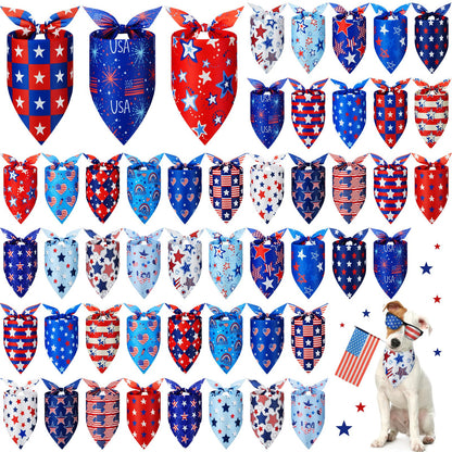 Preboun 50 Pcs Fall Dog Bandanas Bulk, Autumn Pumpkin Maple Leaves Pattern