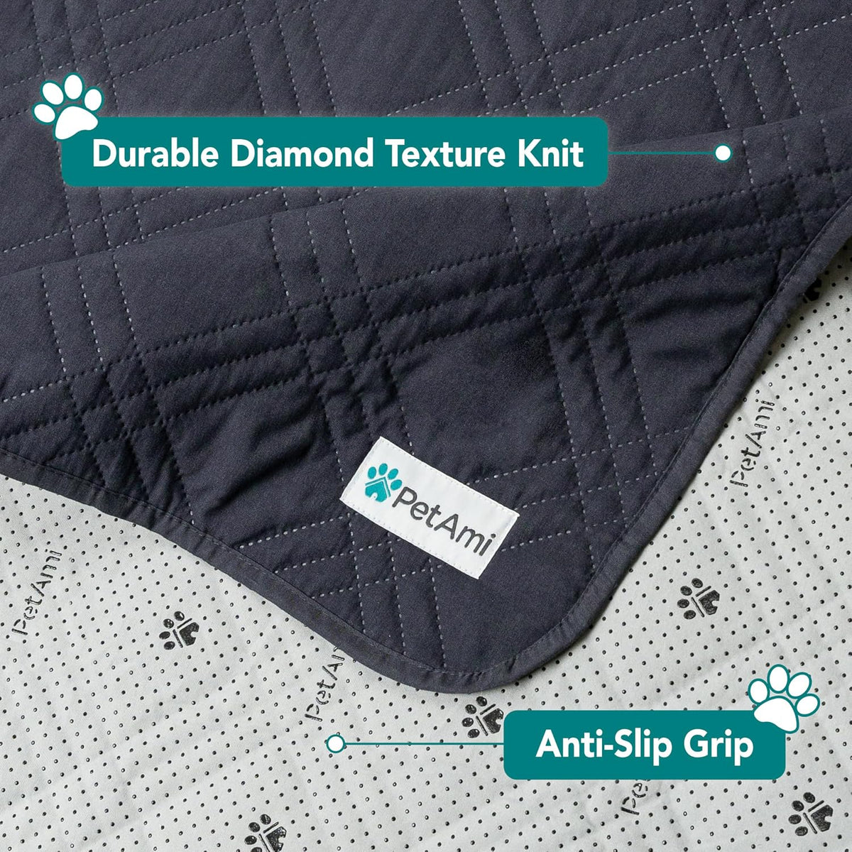 PetAmi Waterproof Couch Cover for Dog Non-Slip Bed Sofa Blanket, 52x82 Gray