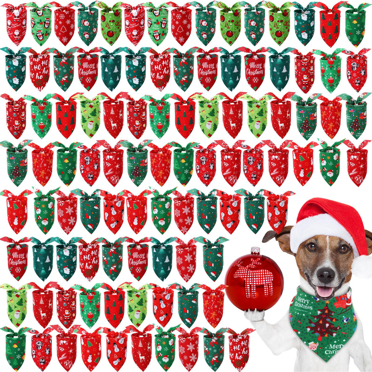 Preboun 100 Pcs Fall Dog Bandanas Bulk, Autumn Pumpkin Maple Leaves Pattern