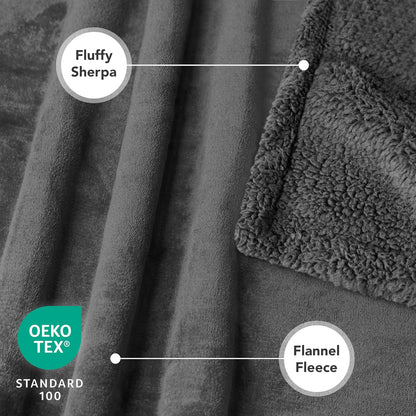 PetAmi Waterproof Dog Blanket for Large Dog Cat Pet, 60x80, Grey Sherpa
