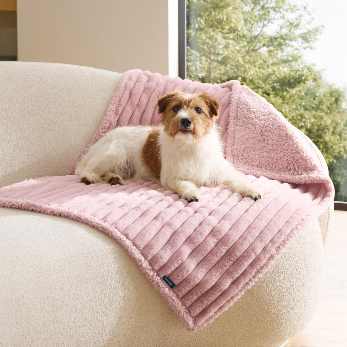 Bedsure ComfyFleece® Waterproof Dog Blankets for Large Dogs,50x60 Cream