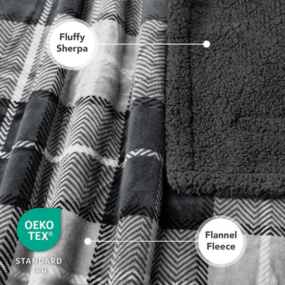 PetAmi Dog Blanket for Medium Small Pet Cat Puppy, 60x40, Plaid Dark Gray